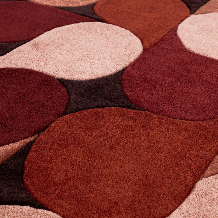 Tappeto Romy geometrico rosso e bordeaux 200x290