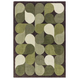 Tappeto Romy geometrico verde oliva e verde chia