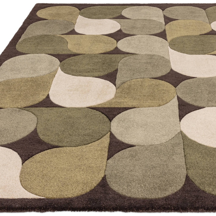 Rug Romy geometric olive green light green beige