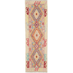 Rug Kilim Afghanistan 61x197 Cream Coral Red Li