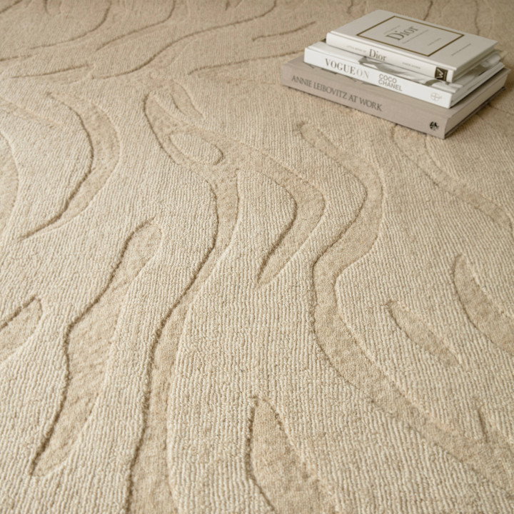 Tappeto Tigra figurativo beige e sabbia 120x170
