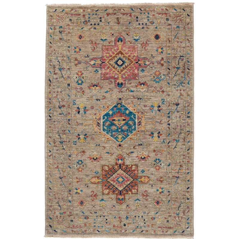 Rug Tribal Pakistan 95x152 Beige Cerise Pink