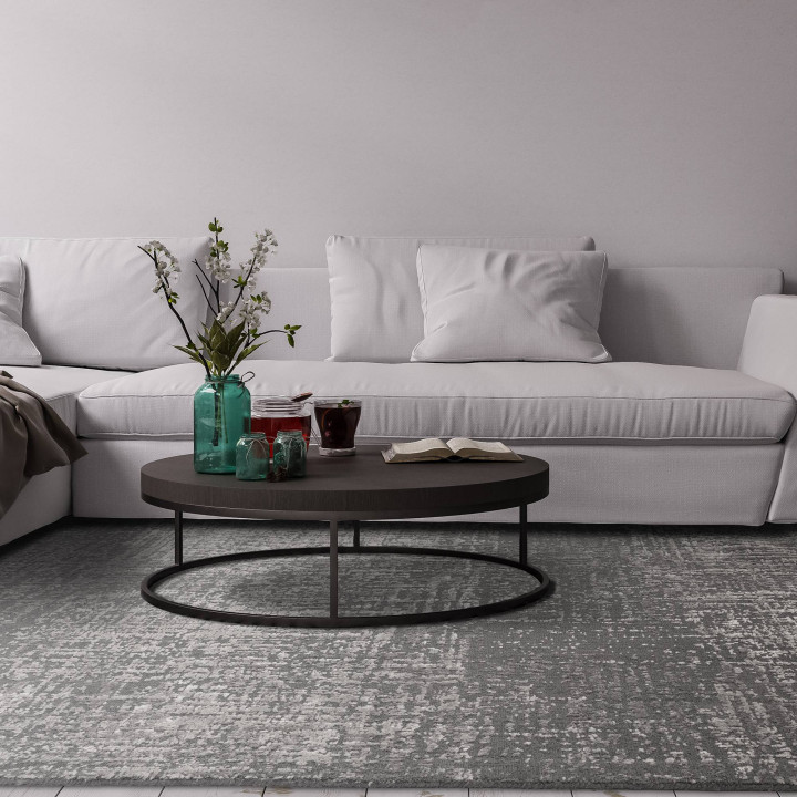 Rug Torino abstract grey silver 200x290 cm
