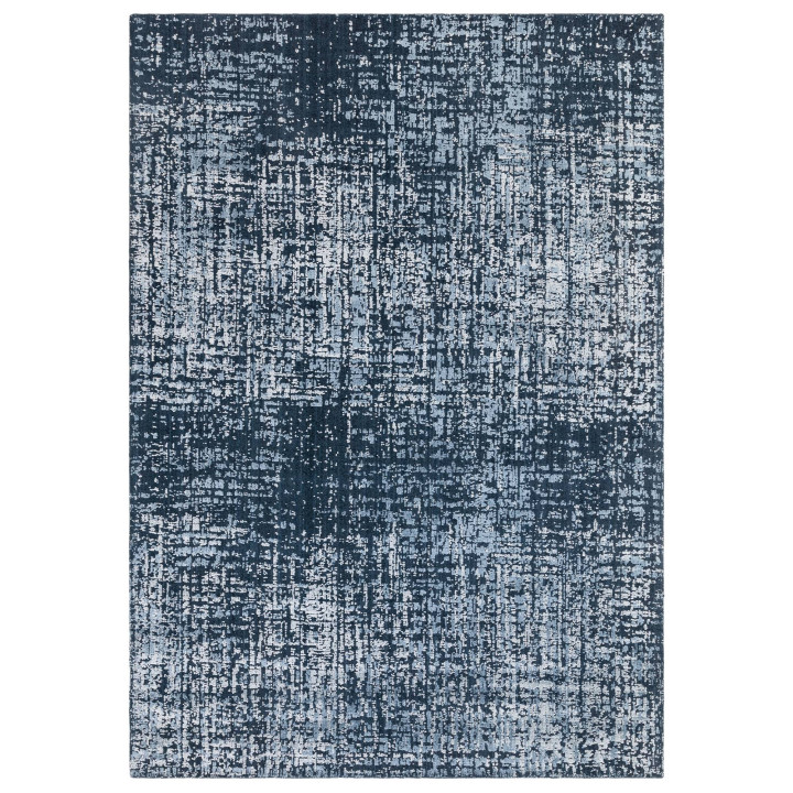 Tappeto Torino astratto blu scuro e azzurro 120x