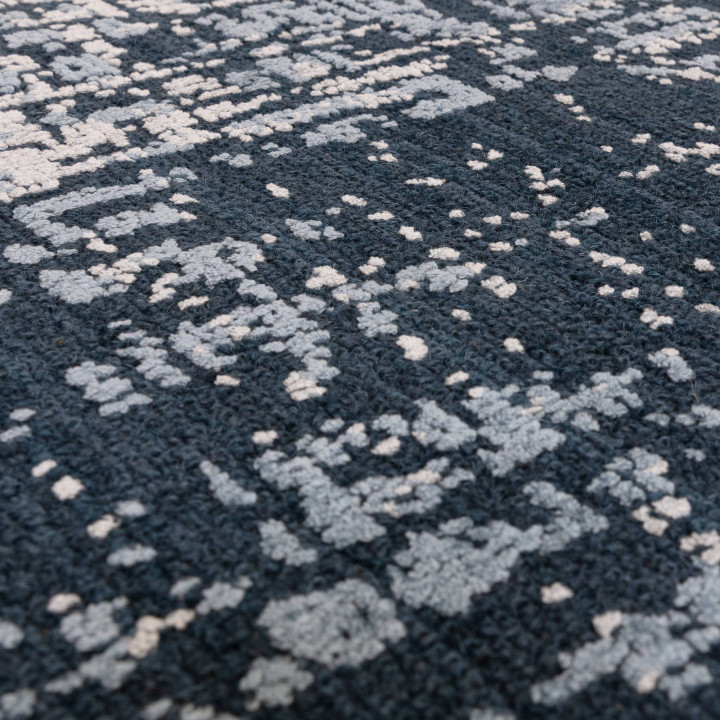 Rug Torino abstract dark blue light blue white 2