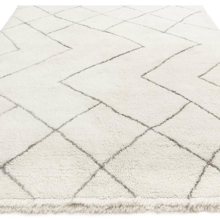 Rug Azera Berber geometric cream and grey 160x23