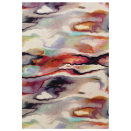 Rug Vision abstract multicolour white purple red