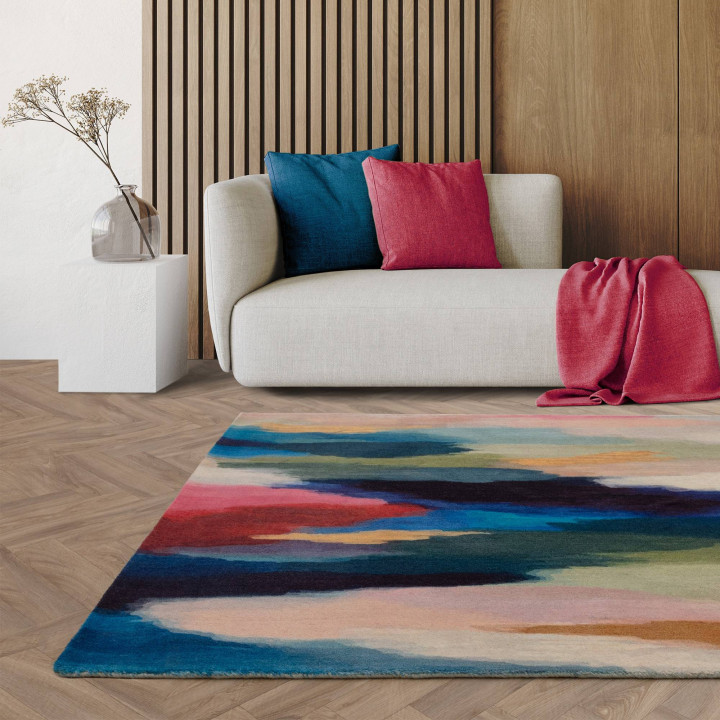 Tappeto Vision astratto blu e rosso 160x230 cm