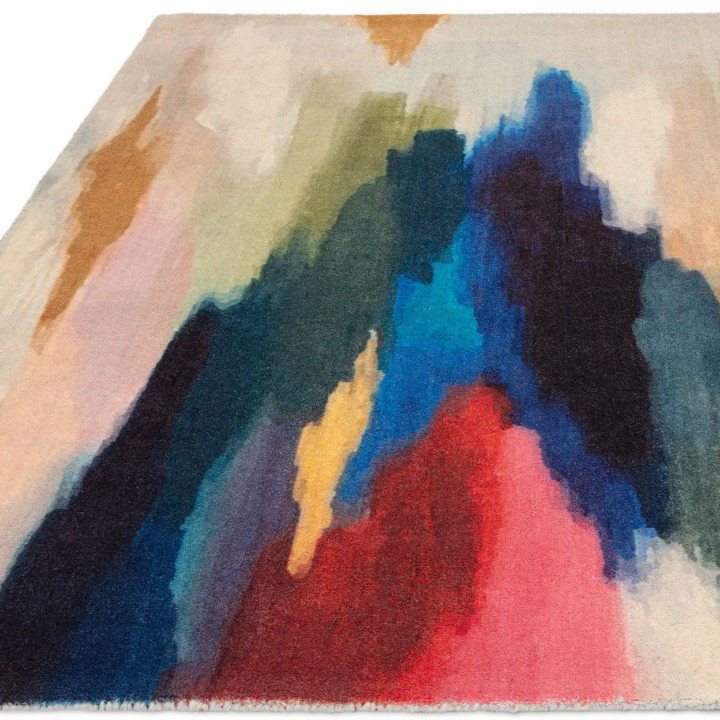 Rug Vision abstract blue red yellow green beige