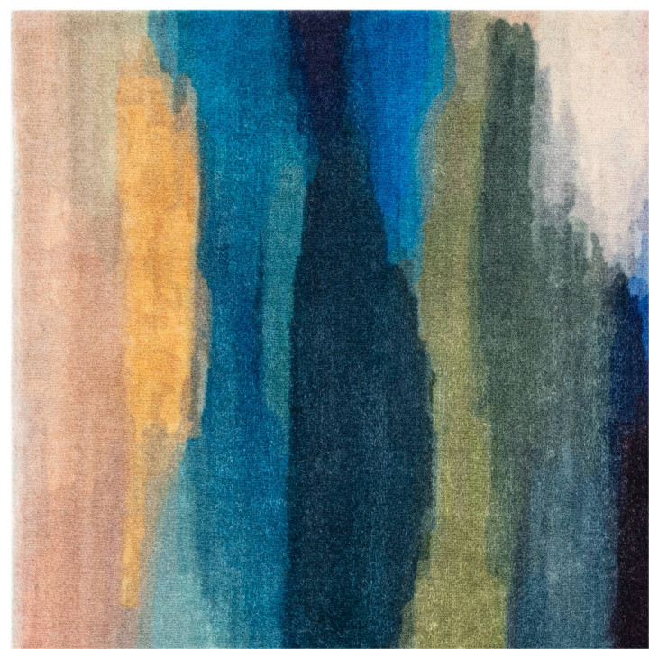 Rug Vision abstract blue red yellow green beige