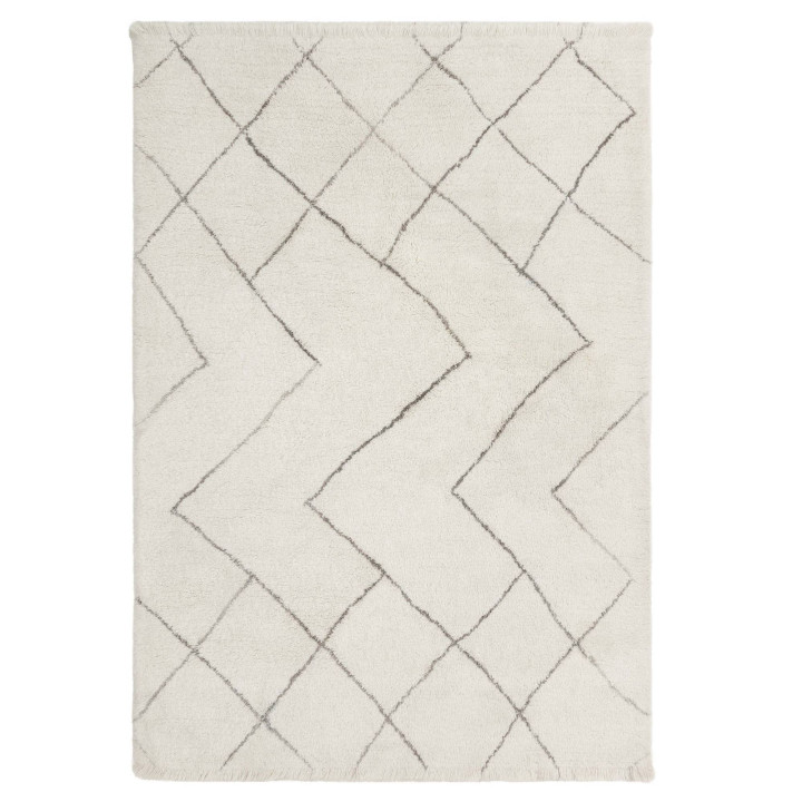 Rug Azera Berber geometric cream and grey 200x29