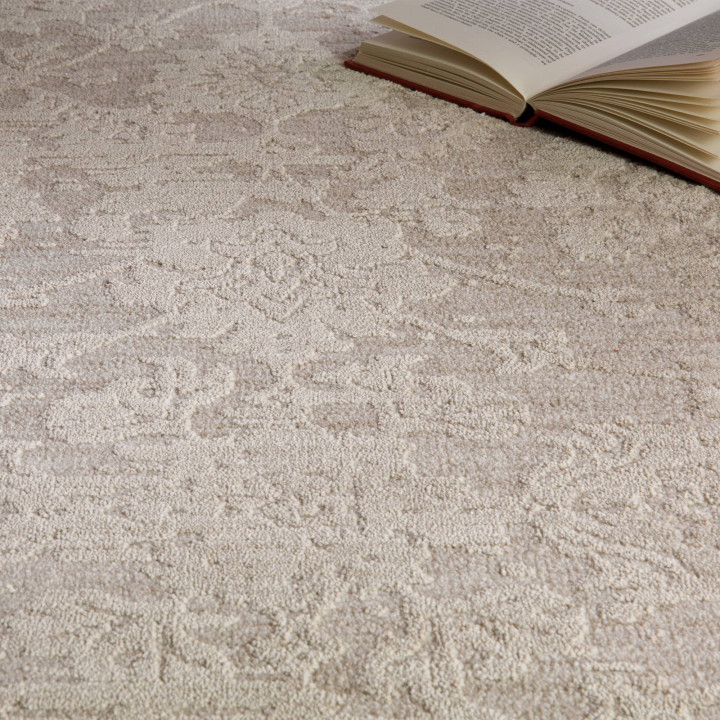 Tappeto Laurent medaglione floreale beige e tort