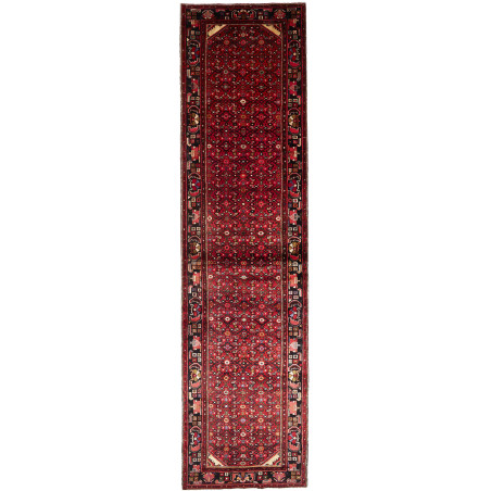 Hand Made Rug Hamadan Persia 120x480 Dark Red B