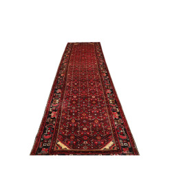 Hand Made Rug Hamadan Persia 120x480 Dark Red B