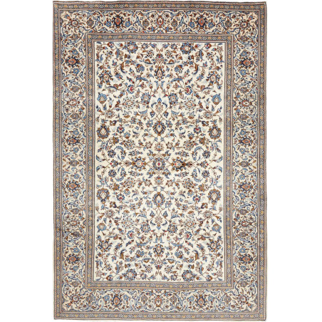Hand Made Rug Kashan Persia 197x297 Ivory Blue
