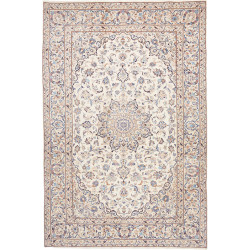 Hand Made Rug Kashan Persia 200x300 Ivory Blue