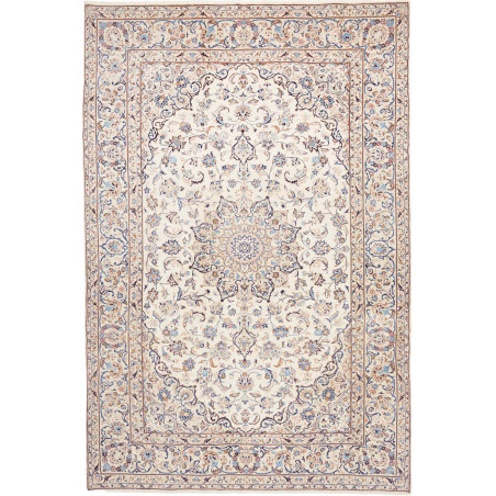 Hand Made Rug Kashan Persia 200x300 Ivory Blue