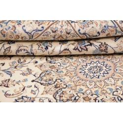 Hand Made Rug Kashan Persia 200x300 Ivory Blue