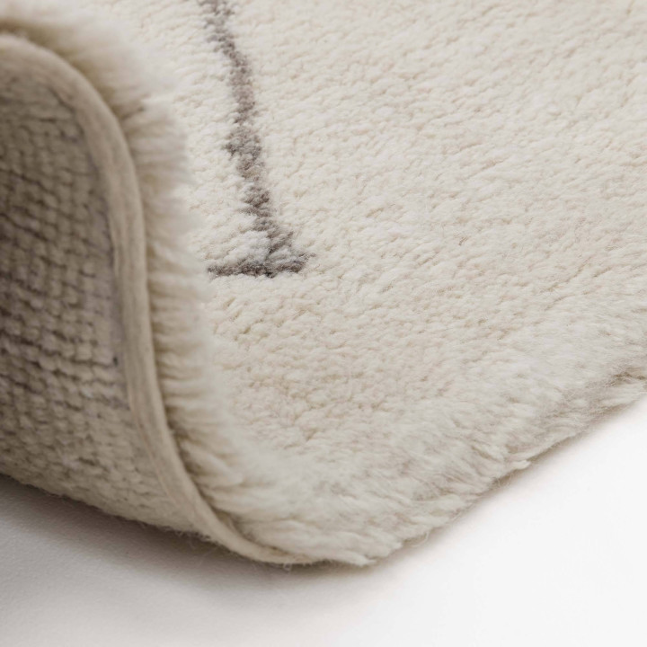 Rug Azera Berber geometric cream and grey 200x29