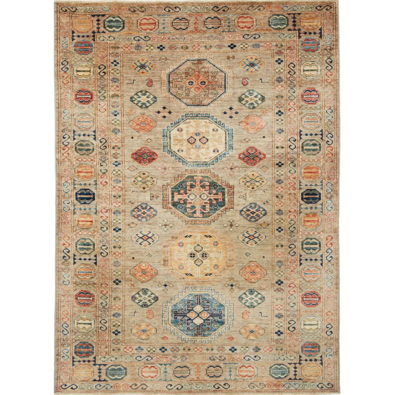 Hand Made Rug Kazak Fine Pakistan 150x209 Beige