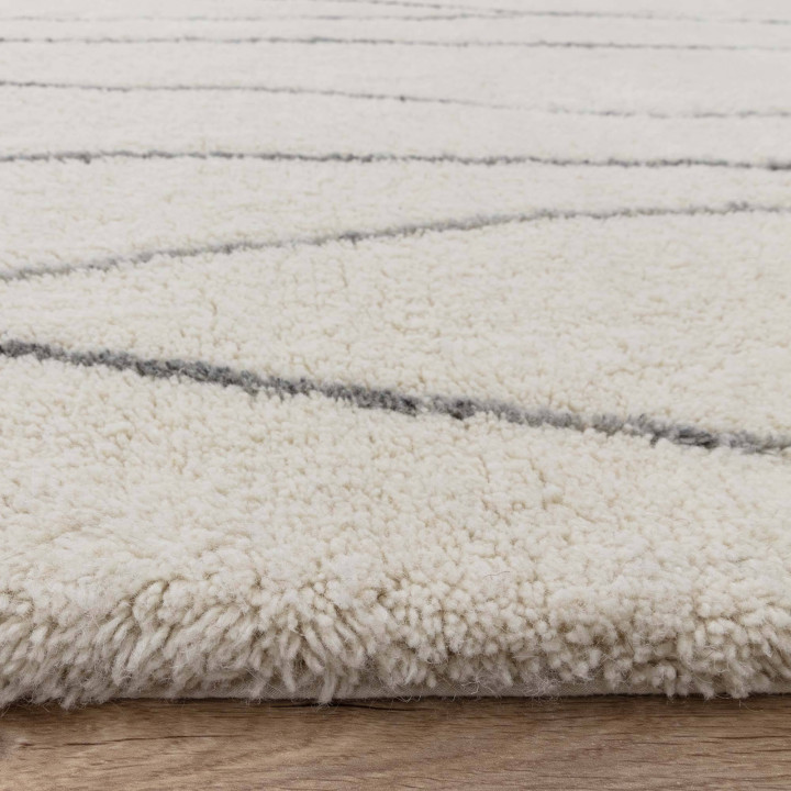 Rug Azera Berber geometric cream and grey 200x29