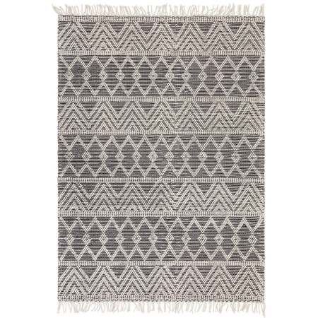 Rug Asra Black geometric black and ivory 120x170