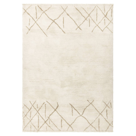 Rug Azera Berber Crosshatch geometric Cream and