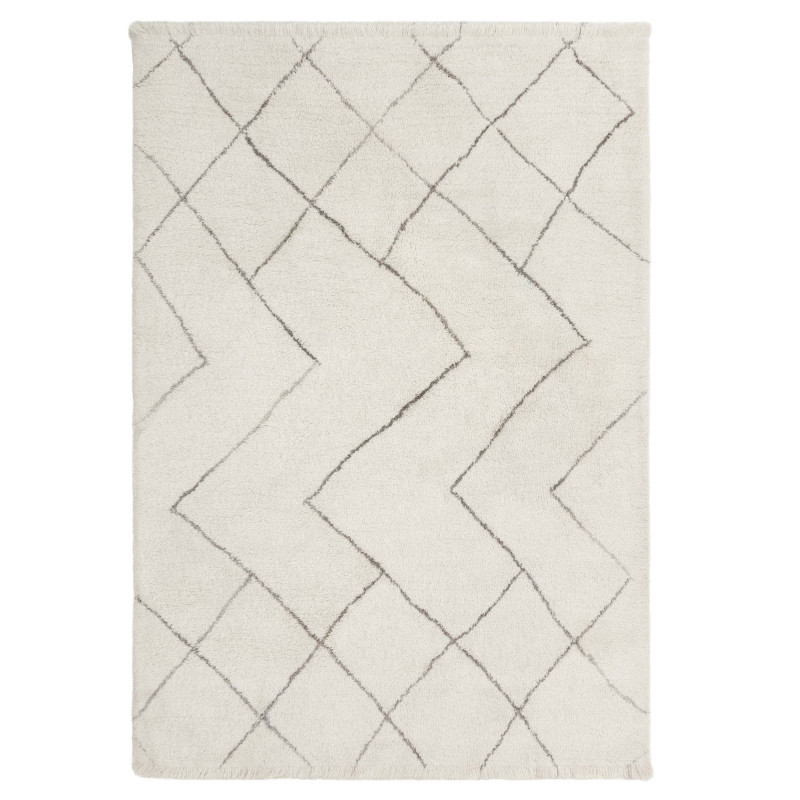 Tappeto Azera Berber Rhombus geometrico crema e