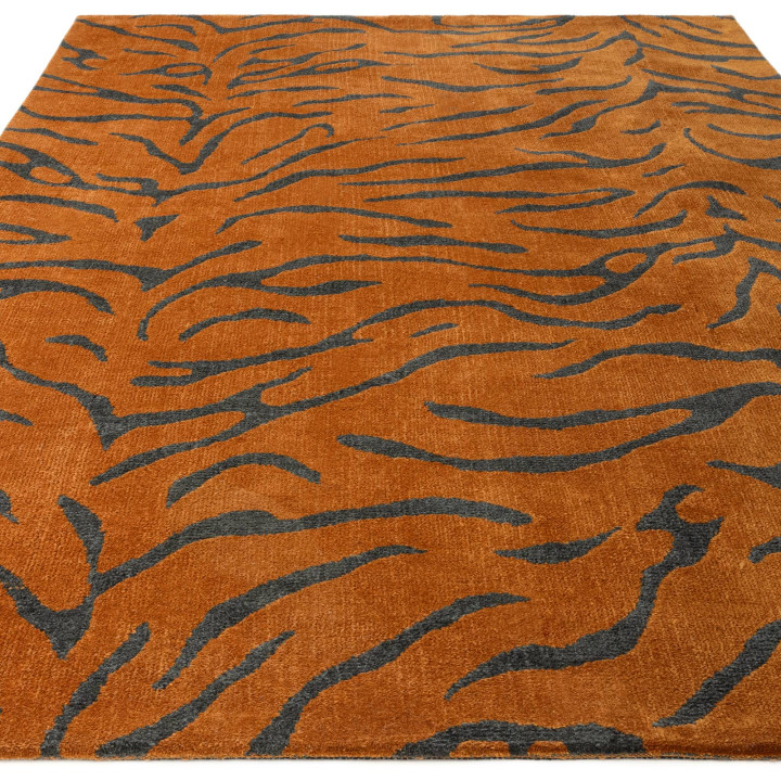Rug Wilder figurative orange dark grey 160x230 c