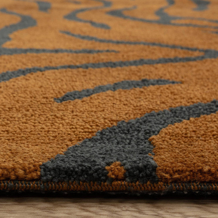 Rug Wilder figurative orange dark grey 160x230 c