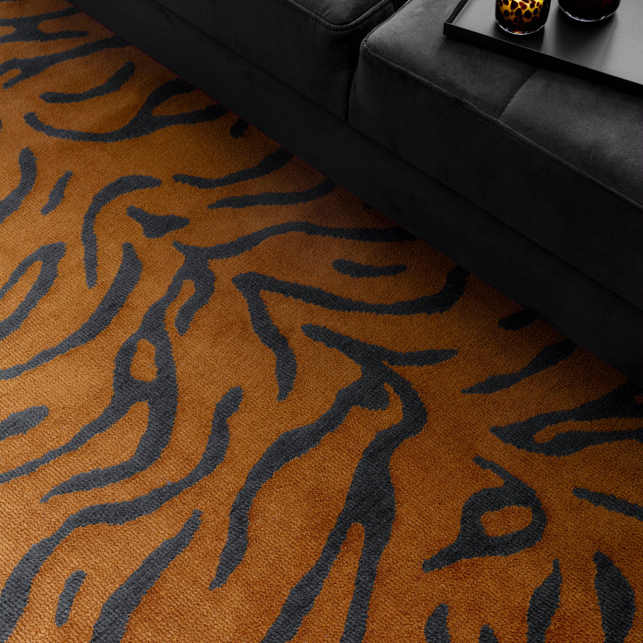 Rug Wilder abstract orange dark grey 200x290 cm