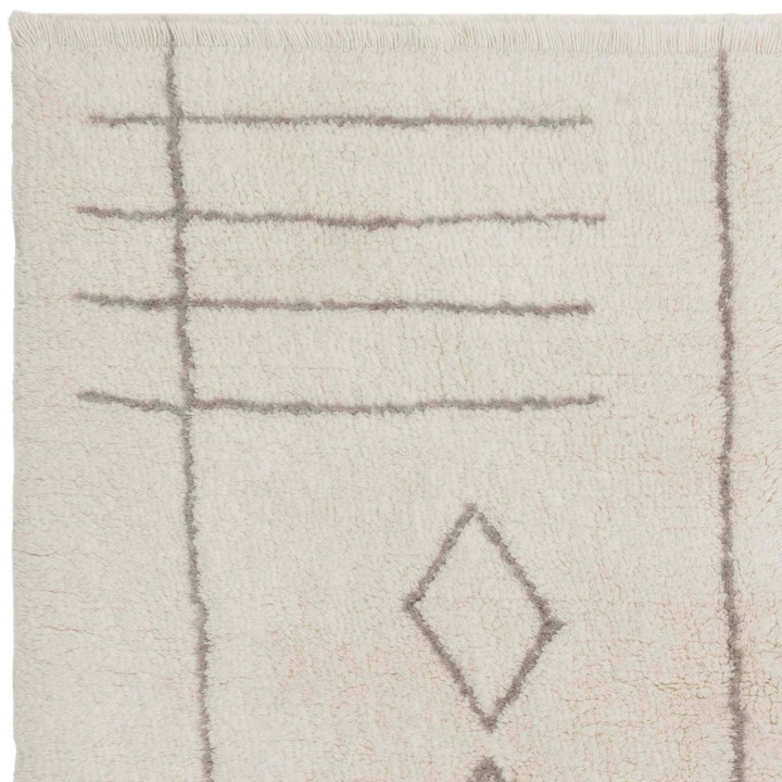 Tappeto Azera Berber geometrico crema e bianco 1