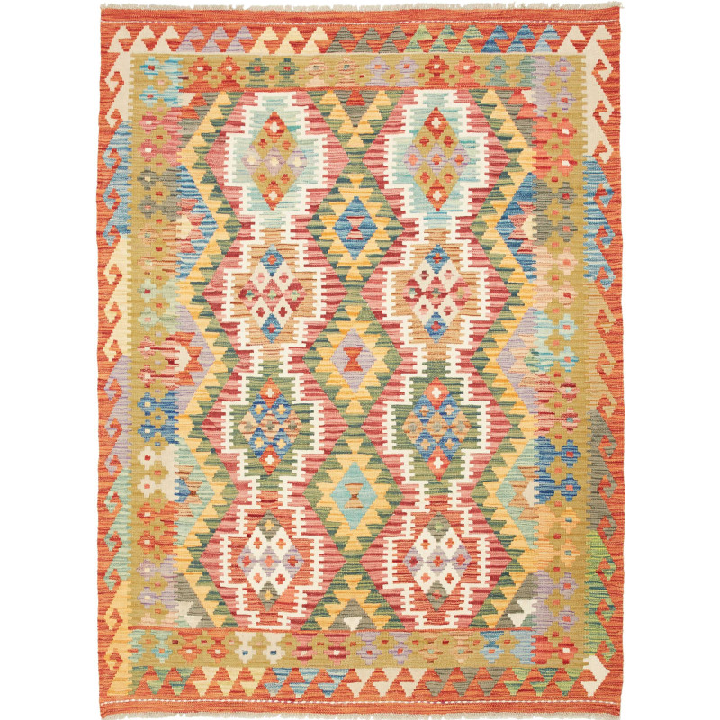 Kilim 145x194 Cm Afghan Kilim Made Of Hand-carded Wool.