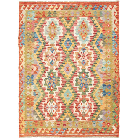 Kilim 145x194 Cm Afghan Kilim Made Of Hand-carded Wool.