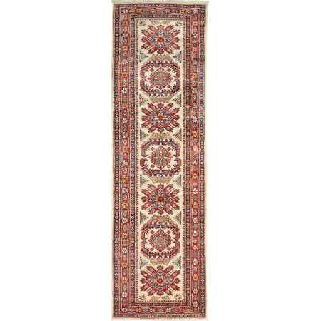 Hand Made Rug Kazak Fine Pakistan 82x268 Ivory