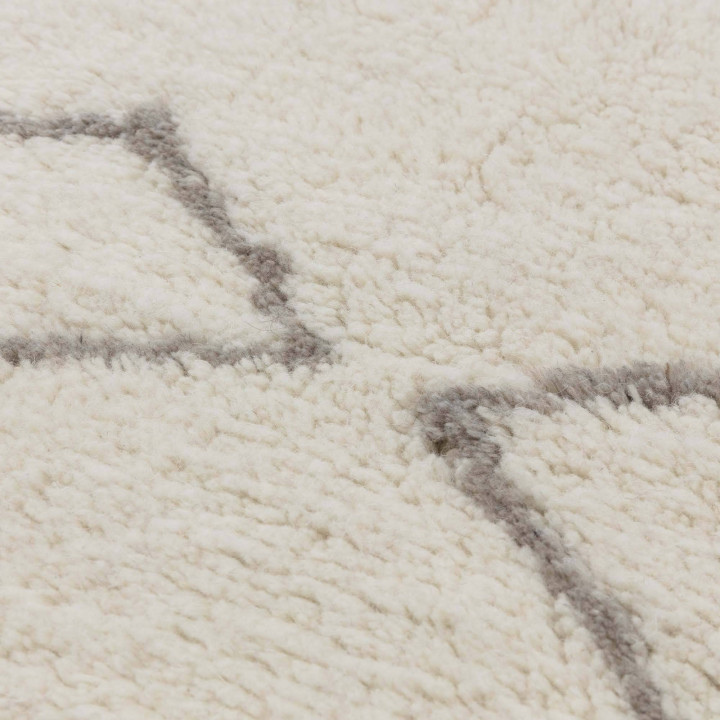 Tappeto Azera Berber geometrico crema e bianco 1
