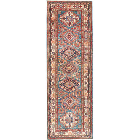 Hand Made Rug Kazak Fine Pakistan 85x271 Petrol