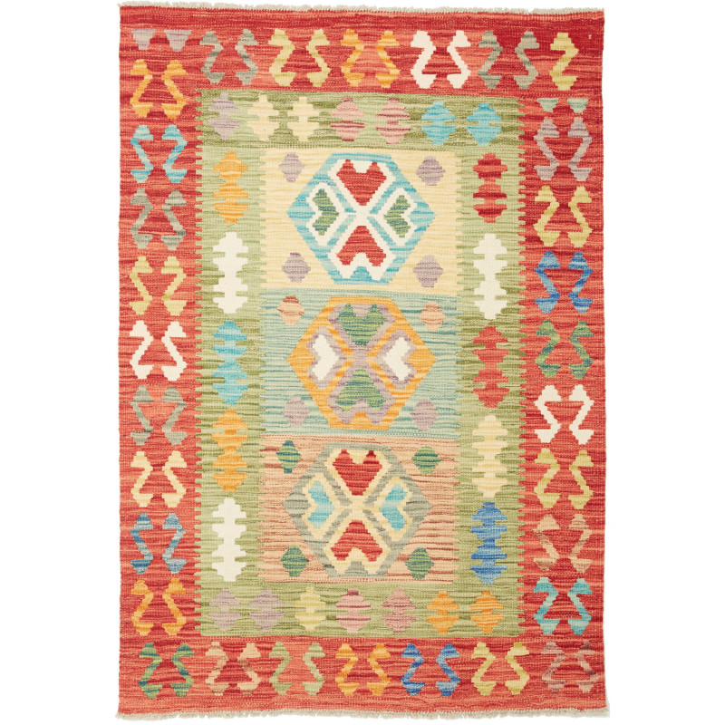 Kilim 102x148 Cm Kilim, Afghanistan, Hand-carded Wool (warp: