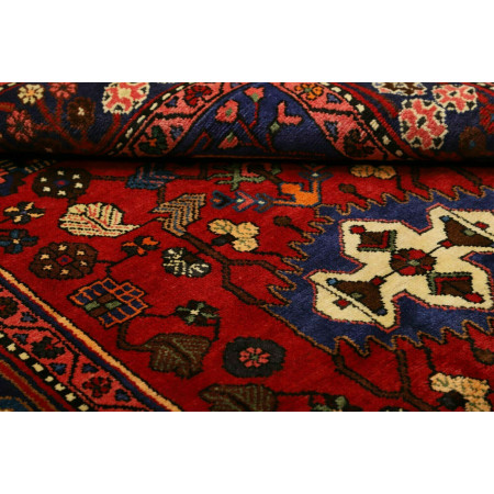 Hand Made Rug Hamadan Persia 136x202 Red Blue
