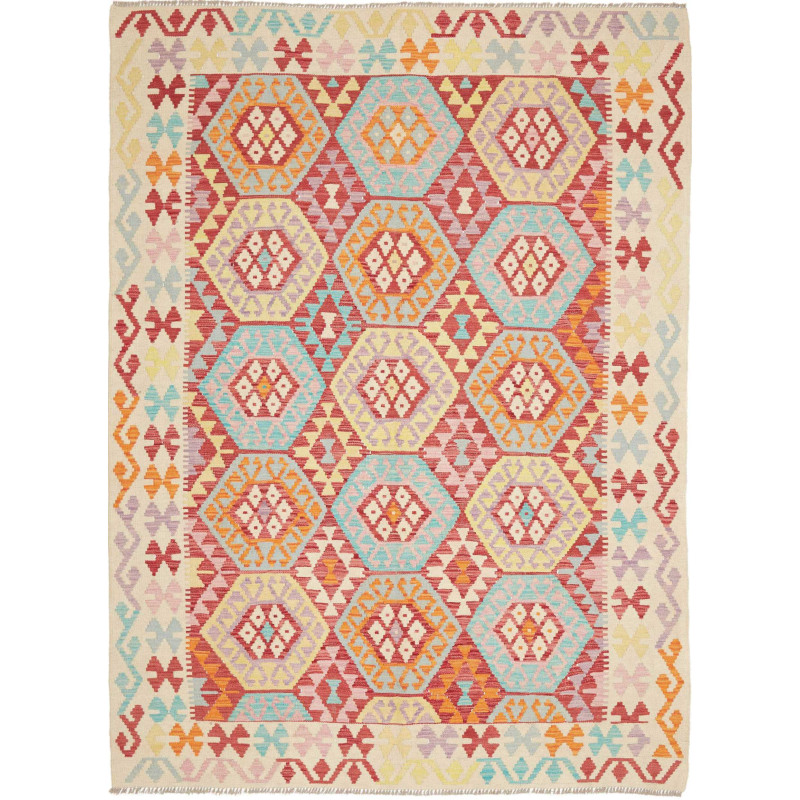 Hand Made Rug Kilim Afghanistan 175x233 Red Ivo