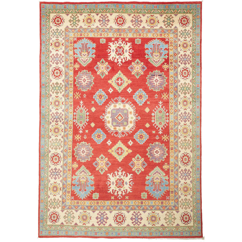 Kazak 204x297 Cm Kazak Pakistan. Hand-carded Wool (warp