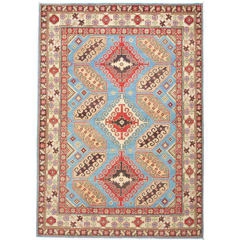 Rug Kazak Pakistan 150x212 Light Blue Red