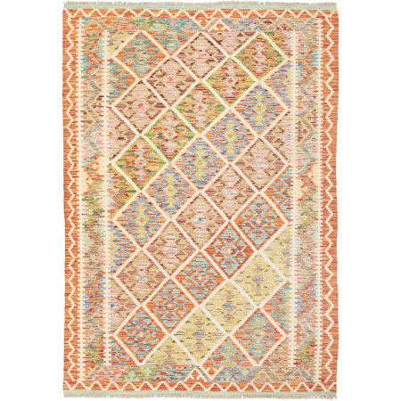 Hand Made Rug Kilim Afghanistan 130x184 Orange