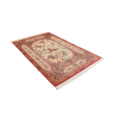 Hand Made Rug Ghom Silk Persia 132x201 Antique