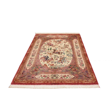 Hand Made Rug Ghom Silk Persia 132x201 Antique