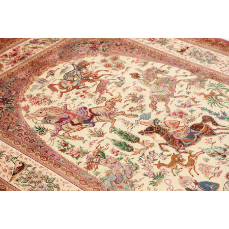 Hand Made Rug Ghom Silk Persia 132x201 Antique