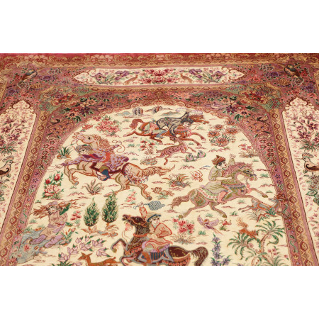 Hand Made Rug Ghom Silk Persia 132x201 Antique
