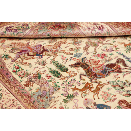 Hand Made Rug Ghom Silk Persia 132x201 Antique