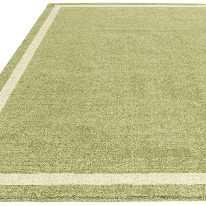 Tappeto ALBI geometrico verde oliva e avorio 160