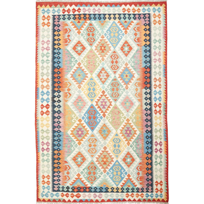 Kilim 202x306 Cm Afghan Kilim, Hand-carded Wool (cotton